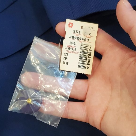 Vintage Pendleton Womens Size 12 Blue‎ Schoolboy Blazer Crest NWT Preppy FLAW - Picture 7 of 10